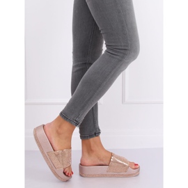 Champagne N-59 Chaussons Champagne sur semelle épaisse multicolore jaune 2