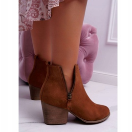 FB1 Bottines Femme Talon Haut Daim Camel Farre brun 2