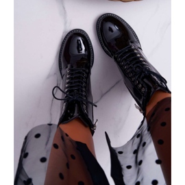Bottines Femme Laquées Sur Un Talon Noir Insist le noir 2