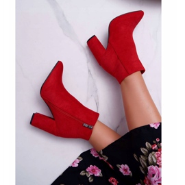 FW1 Boots femme à talon Daim Red Sharks rouge 4
