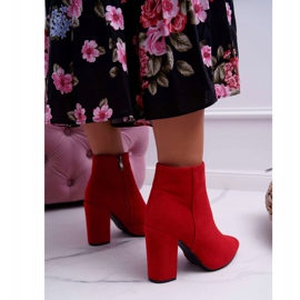 FW1 Boots femme à talon Daim Red Sharks rouge 2