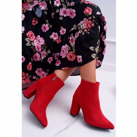 FW1 Boots femme à talon Daim Red Sharks rouge 3
