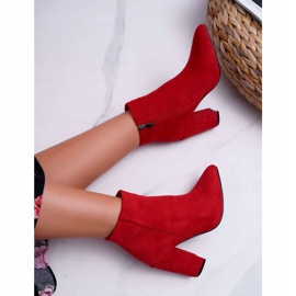 FW1 Boots femme à talon Daim Red Sharks rouge 5