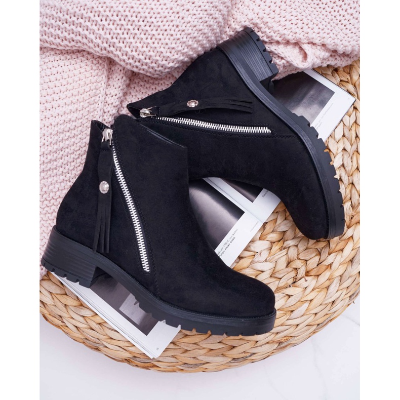 SEA Bottines Femme Warm Suede Two Sliders Noir Ohoo 1