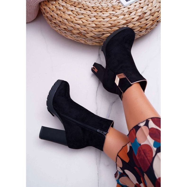 FE1 Bottes à talons pour femmes en daim chaud M319 Noir Midway 2