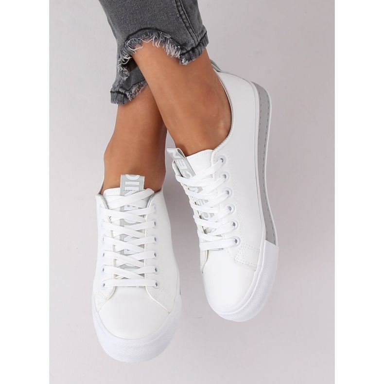 Baskets femme blanches et grises R13YD1388-11 Gris 2