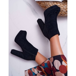 ADY Bottines Femme à Talon et Plateforme Daim Noir Celinne le noir 1