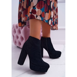 ADY Bottines Femme à Talon et Plateforme Daim Noir Celinne le noir 3