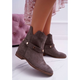 Bottines Femme Laura Messi 1890 Cuir Daim Gris Darmah 1