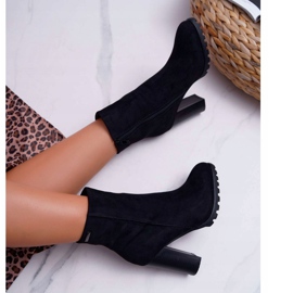 EVE Bottines Femme à Talon Daim Noir Cadillac le noir 5