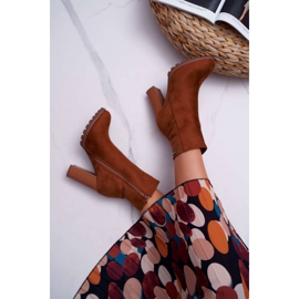 EVE Boots femme à talon Daim Camel Cadillac brun 4