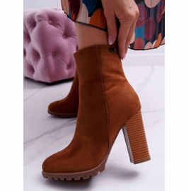 EVE Boots femme à talon Daim Camel Cadillac brun 1