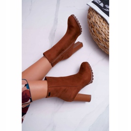 EVE Boots femme à talon Daim Camel Cadillac brun 5