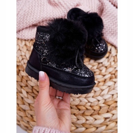 FRROCK Bottes De Neige Enfant Avec Fourrure Noir Minnie Mouse 2