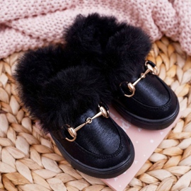 Baskets Enfant Noir Avec Fourrure le noir 1