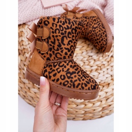 FRROCK Bottes de neige pour enfants avec fourrure Léopard Fiona brun 1