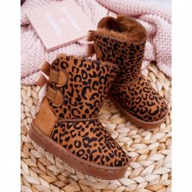 FRROCK Bottes de neige pour enfants avec fourrure Léopard Fiona brun 2