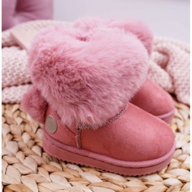 FRROCK Bottes de neige pour enfants avec fourrure Rose Kiks 2