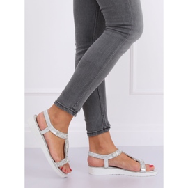 Sandales argentées pour femmes 127-89 Argent gris 1