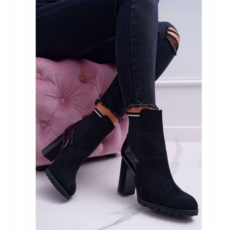 FRERY Bottines femme à talon Daim Noir Fenem le noir 2