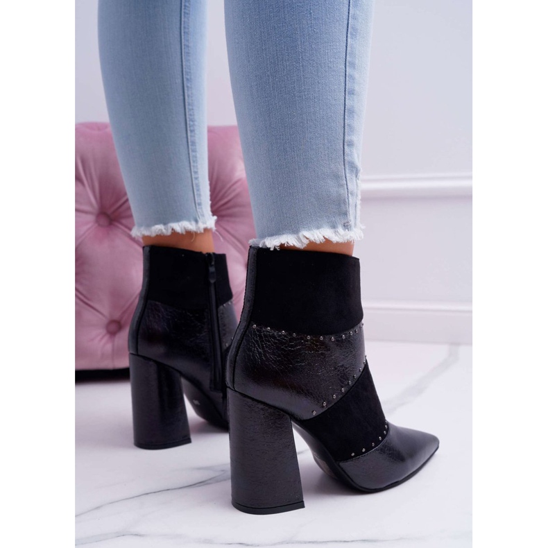 SEA Bottes Femme À Talons Hauts Avec Rivets En Spitz RB21P Noir Yango le noir 2