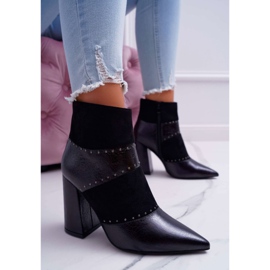 SEA Bottes Femme À Talons Hauts Avec Rivets En Spitz RB21P Noir Yango le noir 3