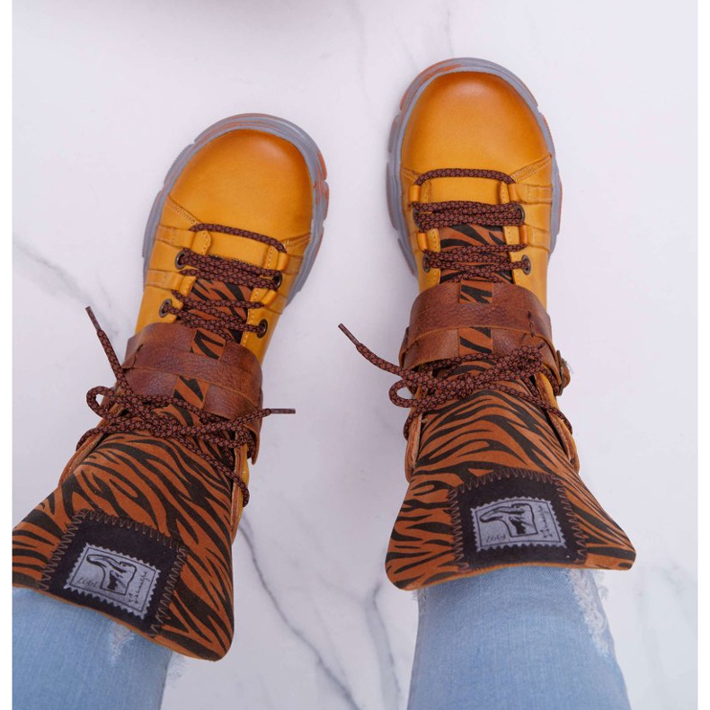 Bottes Femme Cuir Maciejka Jaune 04218 brun 2