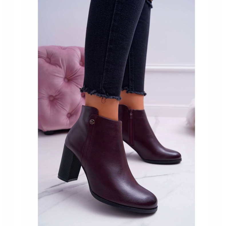 Bottines Femme À Talons Hauts Sergio Leone Bordeaux BT518 rouge 1
