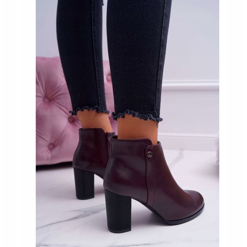 Bottines Femme À Talons Hauts Sergio Leone Bordeaux BT518 rouge 2