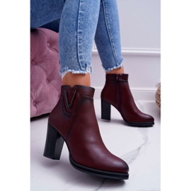 Bottines Femme À Talons Hauts Sergio Leone Bordeaux BT537 rouge 1