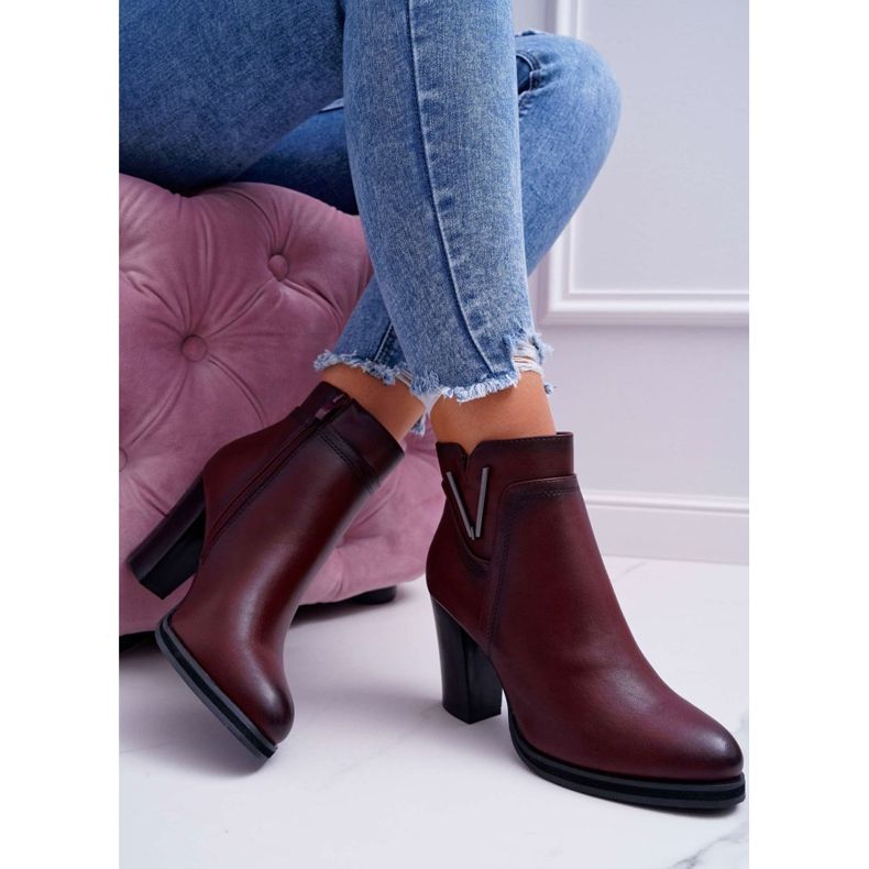 Bottines Femme À Talons Hauts Sergio Leone Bordeaux BT537 rouge 2