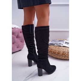 EVE Bottines à Talons Femme Daim Noir Marion le noir 1