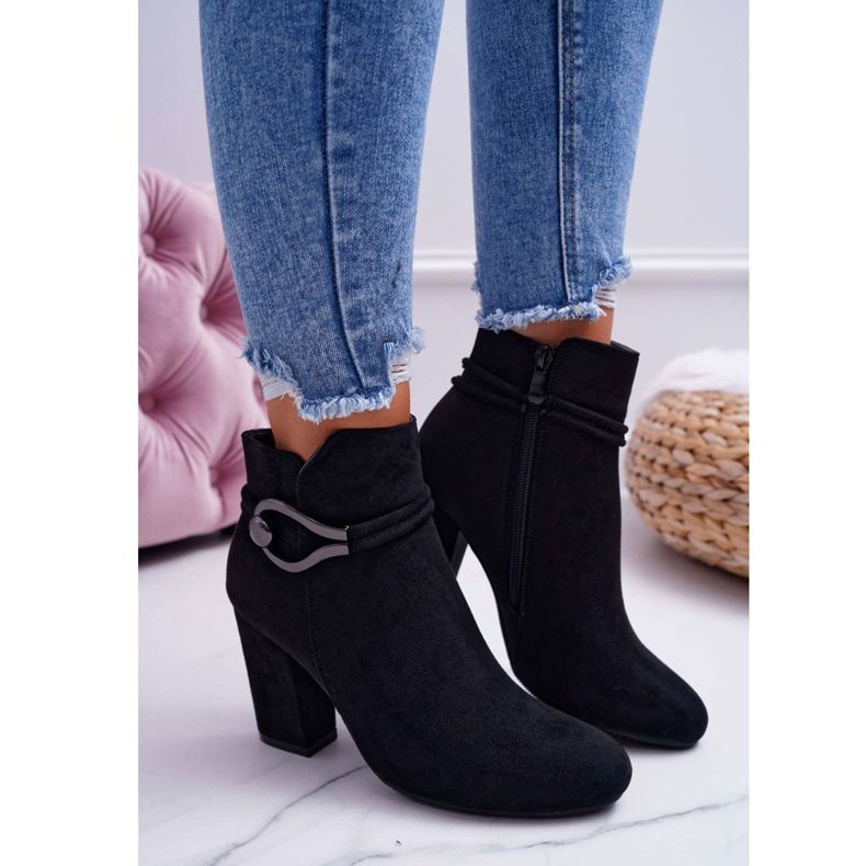 Bottines Femme À Talons Hauts En Daim Tola S.Barski le noir 2