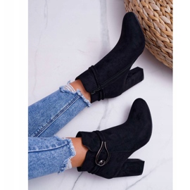 Bottines Femme À Talons Hauts En Daim Tola S.Barski le noir 5