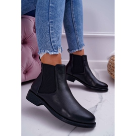S.Barski Bottines Femme Chelsea boots Talon Plat Cuir Noir Barski W1901 le noir 2 S.Barski Bottines Femme Chelsea boots Talon Plat Cuir Noir Barski W1901 le noir 2