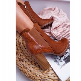 Bottines Femme Talon Haut Camel Mondego brun 5