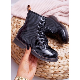 FRROCK Boots Enfant Laquées Avec Fermeture Noir Omua le noir 2