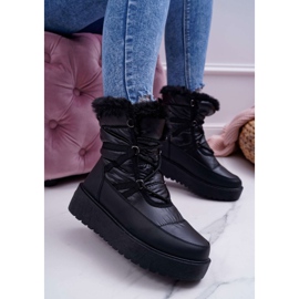 FRGIV Bottes De Neige Femme Avec Fourrure Noir Calma 1