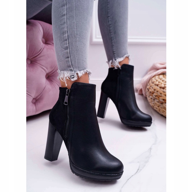 FE1 Boots femme Malma noires sur talon haut 1