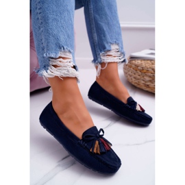 Mocassins Femme Daim Bleu Marine S.Barski A199 Mohabe 1