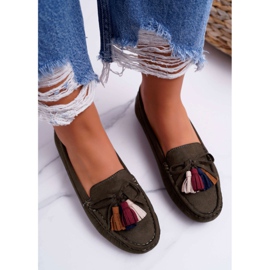 S.Barski Mocassins Femme Daim Kaki S. Barki A199 Mohabe vert 3