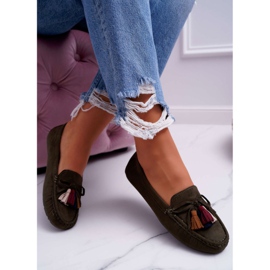 S.Barski Mocassins Femme Daim Kaki S. Barki A199 Mohabe vert 2