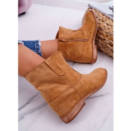 MSMG Bottes compensées pour femmes Camel Evana brun 7
