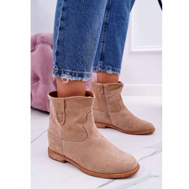 MSMG Bottines beiges pour femmes Evana 1 MSMG Bottines beiges pour femmes Evana 1