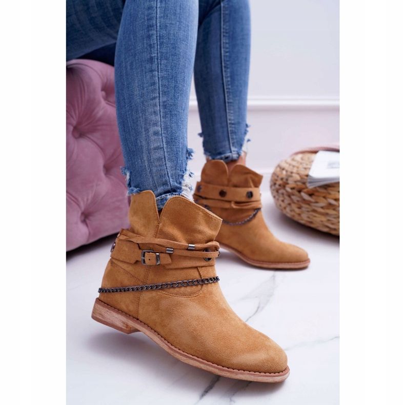 MSMG Bottines Femme A3705 Camel Lucky brun 1