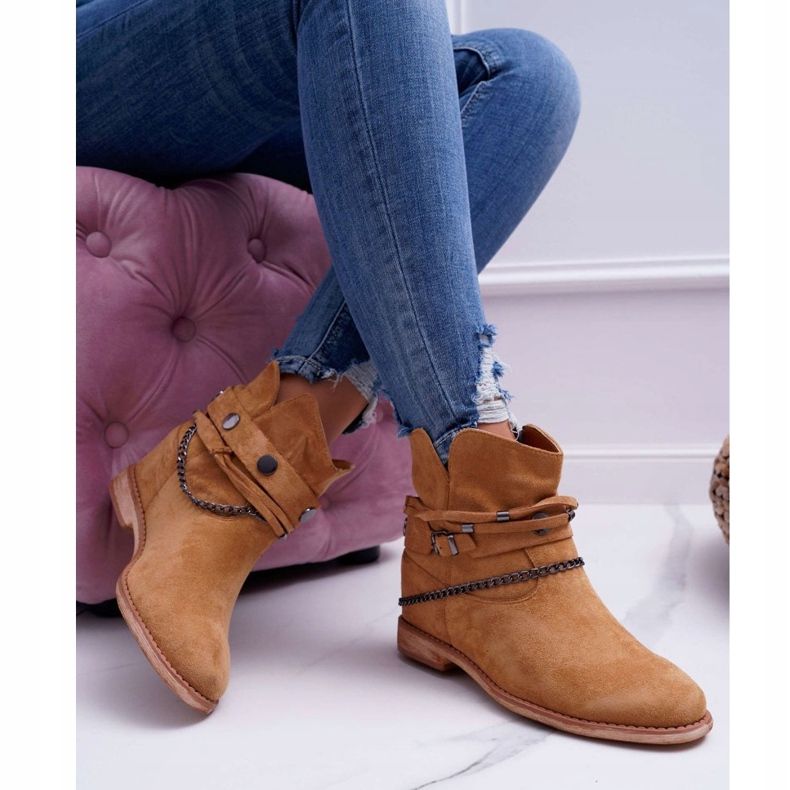 MSMG Bottines Femme A3705 Camel Lucky brun 2