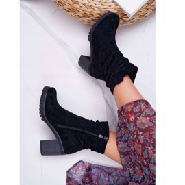 FB2 Bottines Femme Talon Daim Noir Celma le noir 4