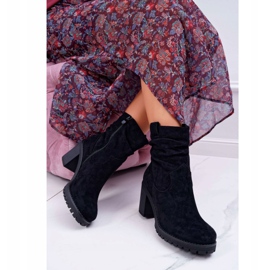 FB2 Bottines Femme Talon Daim Noir Celma le noir 3