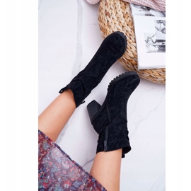 FB2 Bottines Femme Talon Daim Noir Celma le noir 5