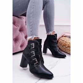 FJ1 Bottes À Talons Pour Femmes Avec Boucles Noir Finbas le noir 1